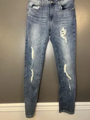 Altar'd State Jeans Womens 25 Blue Distressed Skinny Stretch Denim Pants thumbnail 2