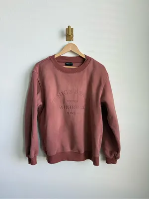White Fox Venice Beach Embroidered Oversized Crewneck Sweatshirt Mauve S/M thumbnail 3