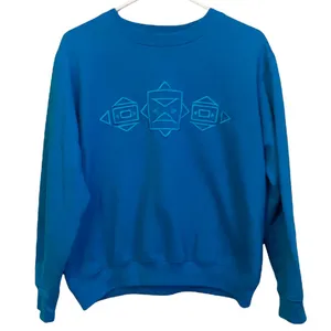 BOLO Spirit Aztec VINTAGE Embroidered Large Blue Crewneck thumbnail 1