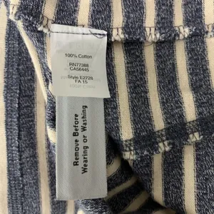 Madewell Navy Cream Striped Long‎ Sleeve Boat Neck Cotton Tee XS Casual Coastal thumbnail 5