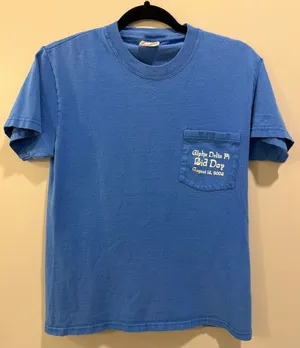 Hanes Vintage Alpha Delta Pi 2003 Bid Day Short Sleeve Pocket Tee Blue thumbnail 1