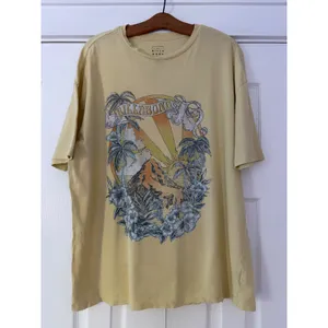 Billabong Womens Yellow Tropical Volcano Graphic Tee Shirt ABJZT00192 Medium thumbnail 2