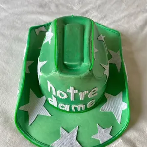 green and white starry Notre Dame cowboy hat thumbnail 7