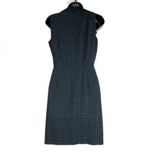 HUGO Buscati Windowpane Grid Sleeveless Blazer Dress Black Size 6 thumbnail 5