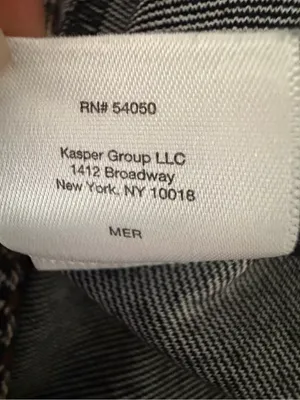 Anne Klein Women Plaid Single Button Knit Blazer Faux Leather Trim Size M(A899) thumbnail 13