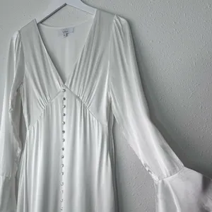 Lulus Elegant Celebration White Satin Long Sleeve Slip Maxi Dress thumbnail 6