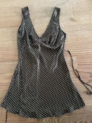 Frankies bikinis satin Brown Polka Dot Dress thumbnail 1