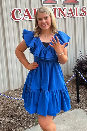 blue ruffle dress thumbnail 1