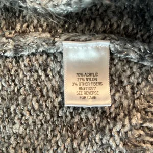 Apt. 9 Silver/Gray Knit Sweater long sleeve open front Holiday sparkle size M thumbnail 4