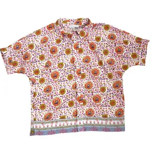 Anthropologie MAISON d’Amélie Button-Down Short-Sleeve Floral Blouse Size XS thumbnail 2