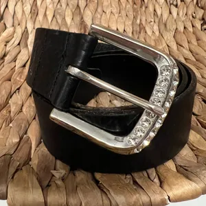 Fossil leather belt vintage crystal buckle‎ large thumbnail 4