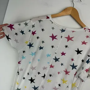 Monrow Womens Vneck Colorful Star Print Tshirt Sz Large Cotton thumbnail 10