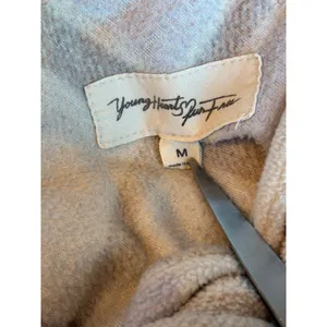 Plaid Fleece Shacket Light Purple Lavender Button Front Shirt Jacket Medium thumbnail 7