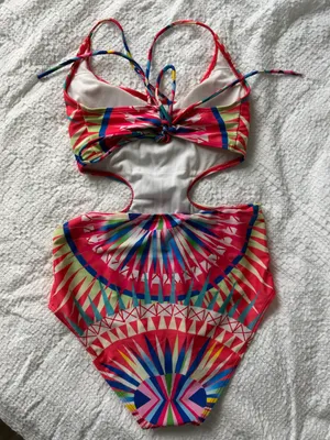 Colorful Geometric Cutout One-Piece Swimsuit thumbnail 6