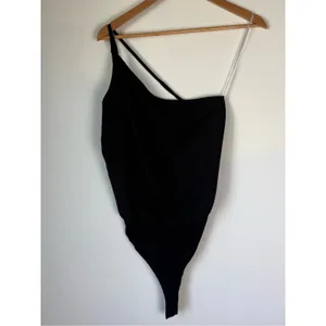 Lulus Stylin' Babe Black One-shoulder Cowl Back Bodysuit Women's Size S thumbnail 4
