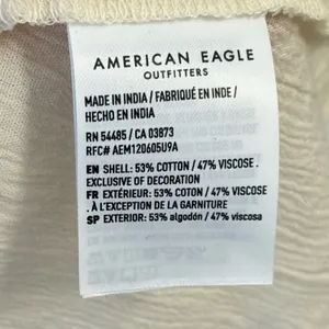 NWT American Eagle Outfitters Boho Babydoll Lightweight Blouse Keyhole Cream Med thumbnail 10