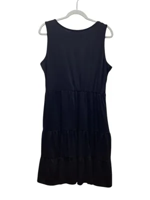 Shirley & Stone tiered sleeveless Midi dress Black size Large thumbnail 3