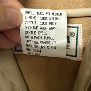 Vintage LL Bean Trench Coat Womens Medium Tan Khaki Belted Zip Out Liner USA thumbnail 4