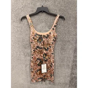 Seni & Cade Womens Dress M Pink Floral Sequin Square Neck Bodycon Mini Dress thumbnail 6