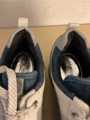 Michael Kors women denim and White leather platform Georgie trainer sneakers 7 thumbnail 11