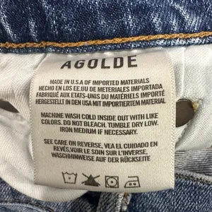 AGOLDE Nico High-Rise‎ Skinny Jeans Blue Bottom Distressed Denim Jeans Size 27 thumbnail 7
