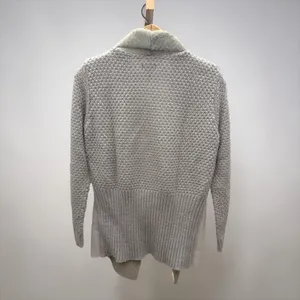 On Twelfth Faux Shearling Lined Knit Sleeve Open Front‎ Cardigan Grey Size S thumbnail 2