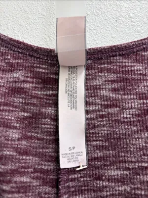 Victoria's Secret Burgundy Spaghetti-Strap Pajama capri Jumpsuit Small thumbnail 5