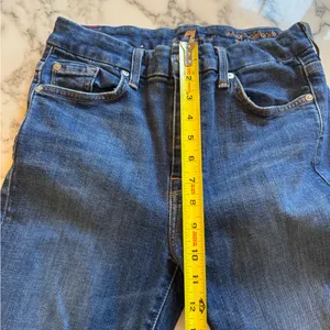 EUC 7 For All Mankind High Waist Ankle Skinny Jean Raw Hem Unique Leg Women’s 29 thumbnail 6