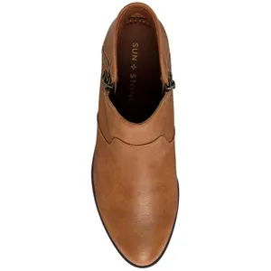 Sun + Stone Womens Adelinee Double Zip Ankle Booties Brandy Brown 6.5M thumbnail 10