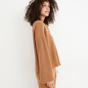 Madewell (re)sourced Cashmere Ribbed Henley Sweater thumbnail 4