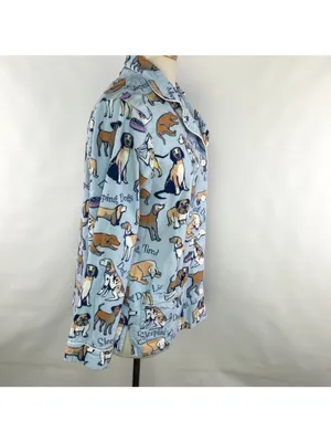 Pajamagram Medium Dog Tired Cotton Flannel Pajamas 2-Pc Blue 100% Cotton Womens thumbnail 11