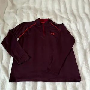 Under Armour GUC ladies Large HeatGear 1/4 zip top thumbnail 1