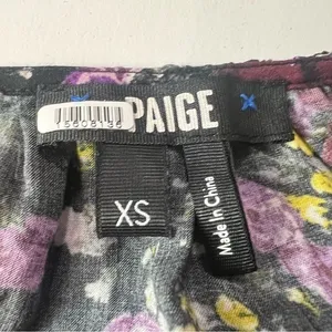 PAIGE Odalynn Floral Blouse Square Neck Smocked Waist XS thumbnail 4