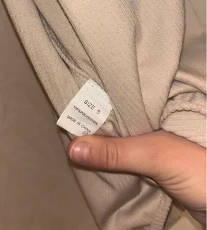 Tan ribbed oversized shirt jacket thumbnail 3