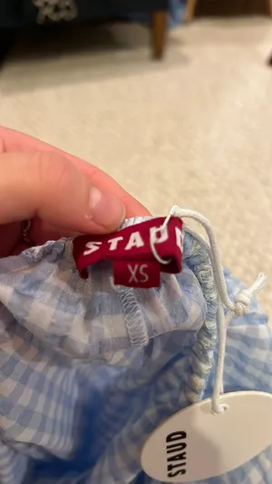 Blue And White Staud Backless Mini Dress thumbnail 3
