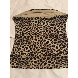 Leopard Print Tube Top Strapless Animal Pattern Stretch‎ Bodice Tan Brown Black thumbnail 6