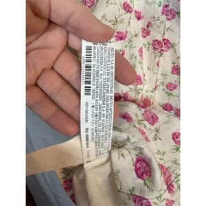 Zara Mini Dress Womens M White Pink Floral Rose Corset Bustier Strappy thumbnail 14