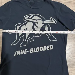 Utah State University Aggies Navy Blue Graphic T-Shirt True-Blooded Bull Silver thumbnail 8