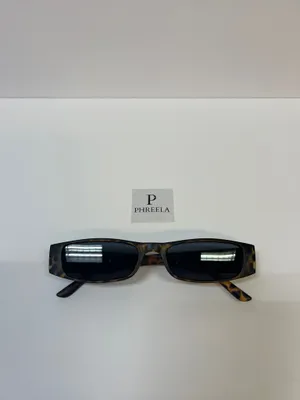 Slim 90s brown leopard sunglasses thumbnail 5