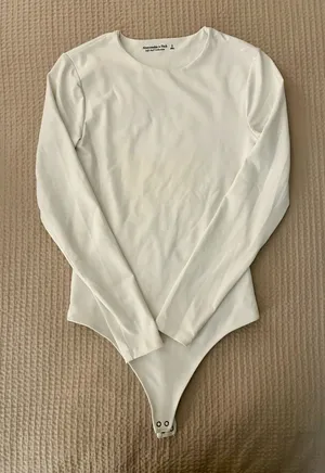 Abercrombie White Long Sleeve Bodysuit thumbnail 1