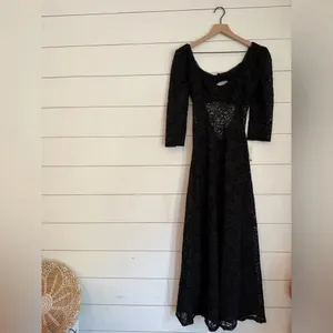 NWOT free people Adored Maxi in Black dress thumbnail 13