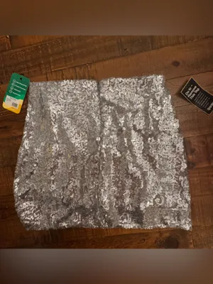 TIPSY ELVES Silver Sequin Mini Skirt thumbnail 6
