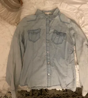 Lightweight Jean Button Up Blue thumbnail 3