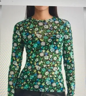 AFRM Multicolor Floral Long Sleeve mesh top Green Size undefined thumbnail 1
