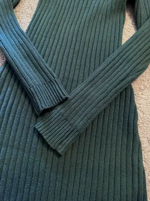 Green Ribbed Knit Dress thumbnail 2