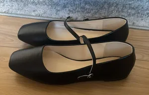 musshoe black square ballet flat Size 8 thumbnail 3