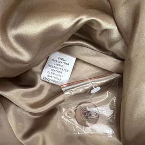 Chadwicks of Boston Vintage VTG Champagne Tan Leather Trench Jacket Size 10 thumbnail 5