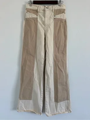 Veronica Beard Taylor Wide Leg Jeans Size 29 Beige High Rise Cotton Denim thumbnail 2