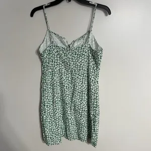 Le Lis Floral Print Tie-Front‎ Mini Dress Green & White Women's Size Large thumbnail 11