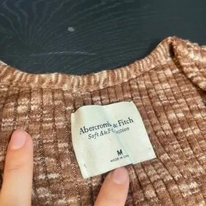 Abercrombie & Fitch Soft A&F Brown Marled Ribbed V-Neck Tunic Sweater Medium thumbnail 3
